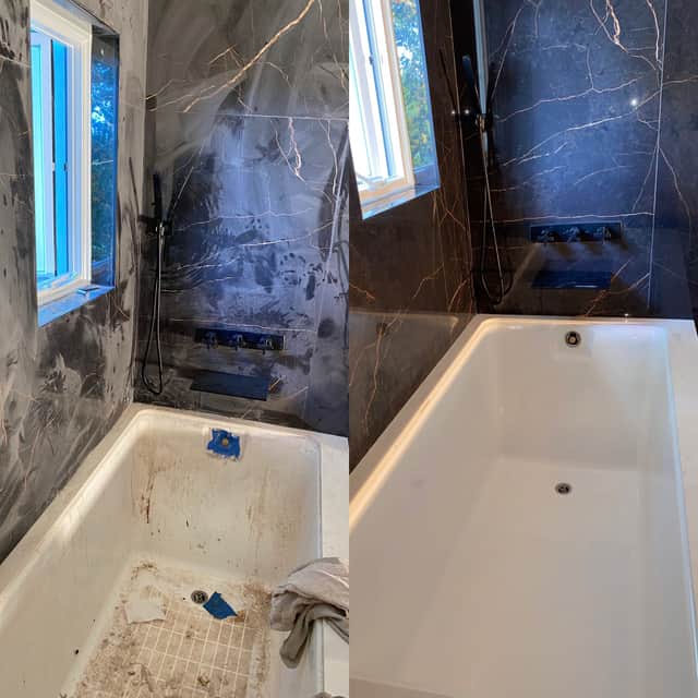 Bathroom before and after